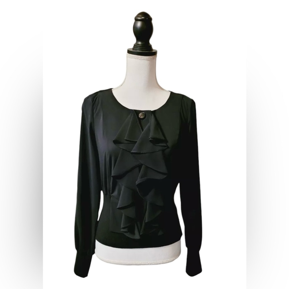 ECI New York Black Top - Ruffle
Front - Long Sleeve - Size Petite 4